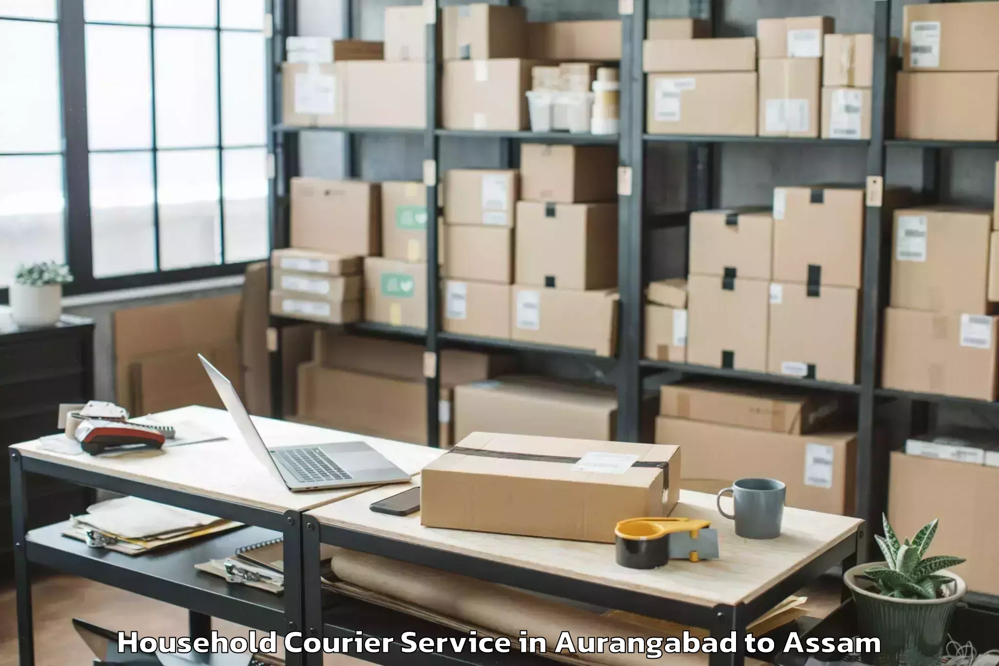 Easy Aurangabad to Marigaon Household Courier Booking